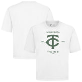 Minnesota Twins Levelwear Crossway Oversized Luxe Signature Knit T-Shirt - White - MLB on Sale