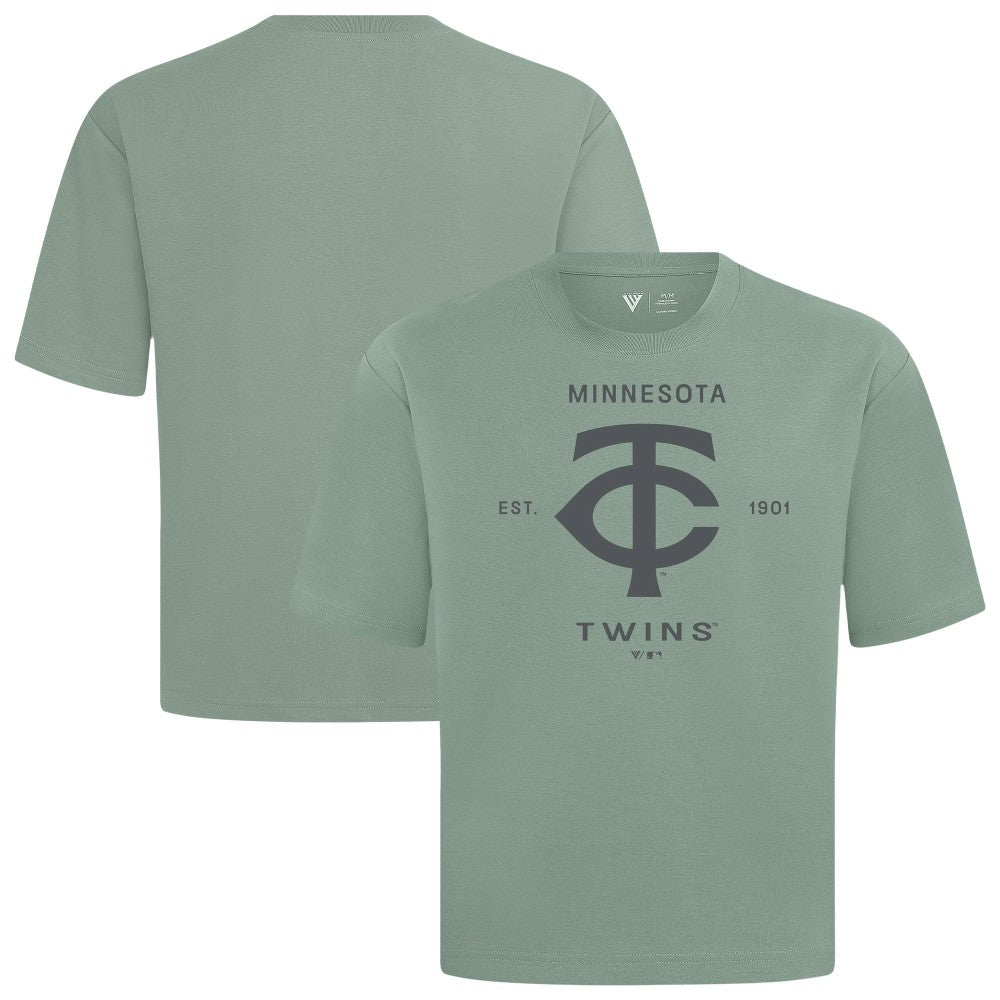 Minnesota Twins Levelwear Crossway Oversized Luxe Signature Knit T-Shirt - Green - MLB Lifestyle