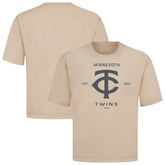 Minnesota Twins Levelwear Crossway Oversized Luxe Signature Knit T-Shirt - Khaki - MLB Lifestyle