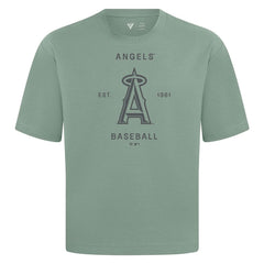 Los Angeles Angels Levelwear Crossway Oversized Luxe Signature Knit T-Shirt - Green - MLB Sale