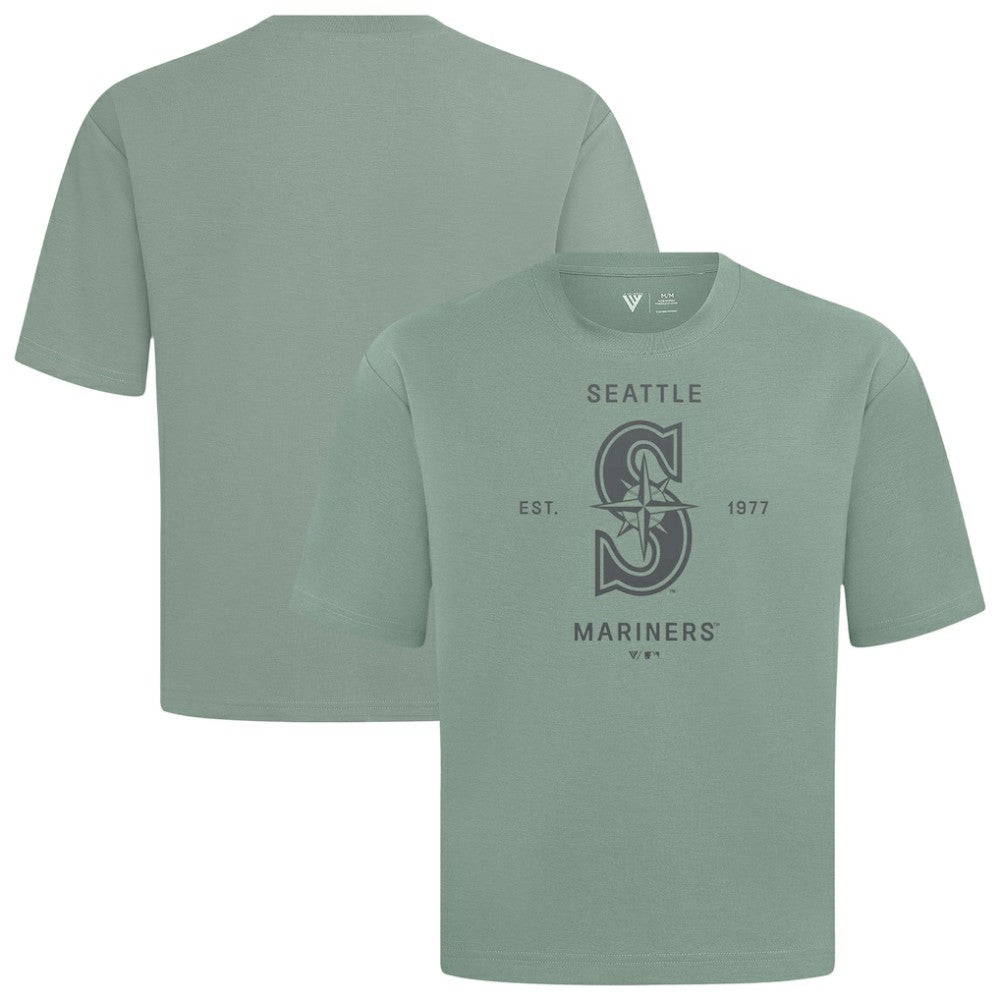 Seattle Mariners Levelwear Crossway Oversized Luxe Signature Knit T-Shirt - Green - MLB Discount