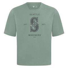 Seattle Mariners Levelwear Crossway Oversized Luxe Signature Knit T-Shirt - Green - MLB Discount