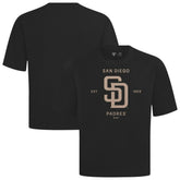 San Diego Padres Levelwear Crossway Oversized Luxe Signature Knit T-Shirt - Black - MLB Sale