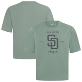 San Diego Padres Levelwear Crossway Oversized Luxe Signature Knit T-Shirt - Green - MLB Sale