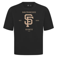 San Francisco Giants Levelwear Crossway Oversized Luxe Signature Knit T-Shirt - Black - MLB Sale