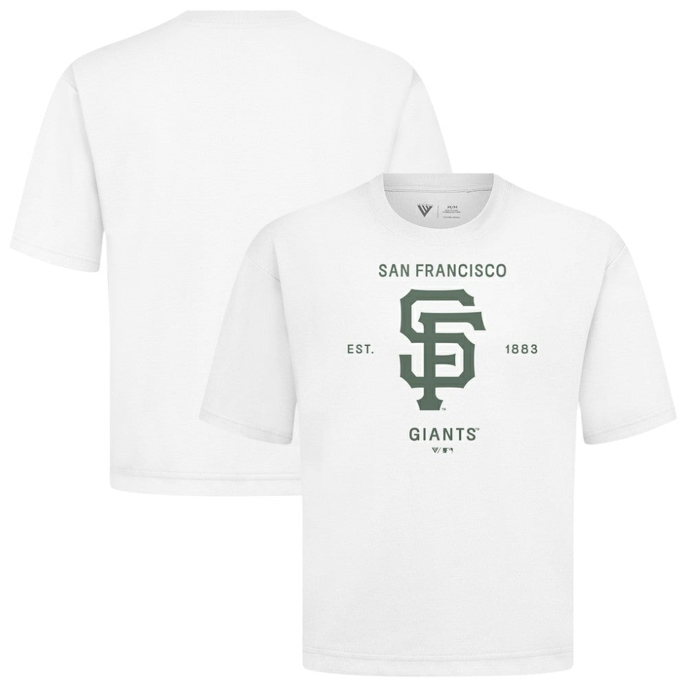 San Francisco Giants Levelwear Crossway Oversized Luxe Signature Knit T-Shirt - White - MLB Online