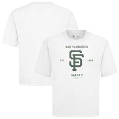 San Francisco Giants Levelwear Crossway Oversized Luxe Signature Knit T-Shirt - White - MLB Online