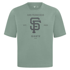 San Francisco Giants Levelwear Crossway Oversized Luxe Signature Knit T-Shirt - Green - MLB Online
