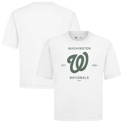 Washington Nationals Levelwear Crossway Oversized Luxe Signature Knit T-Shirt - White - MLB Online
