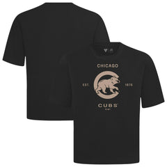 Chicago Cubs Levelwear Crossway Oversized Luxe Signature Knit T-Shirt - Black - MLB Online