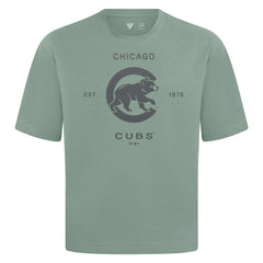 Chicago Cubs Levelwear Crossway Oversized Luxe Signature Knit T-Shirt - Green - MLB Online