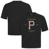 Pittsburgh Pirates Levelwear Crossway Oversized Luxe Signature Knit T-Shirt - Black - MLB Lifestyle