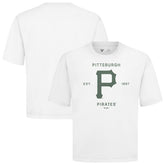 Pittsburgh Pirates Levelwear Crossway Oversized Luxe Signature Knit T-Shirt - White - MLB Lifestyle