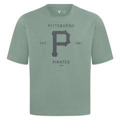 Pittsburgh Pirates Levelwear Crossway Oversized Luxe Signature Knit T-Shirt - Green - MLB Lifestyle