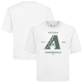 Arizona Diamondbacks Levelwear Crossway Oversized Luxe Signature Knit T-Shirt - White - MLB Sale