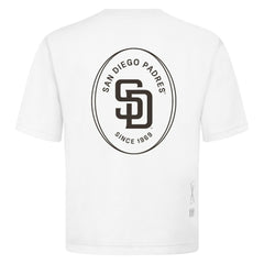 San Diego Padres Levelwear Signet Oversized Luxe Signature Knit T-Shirt - White - MLB Sale