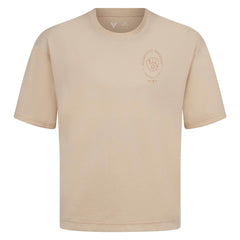 Milwaukee Brewers Levelwear Signet Oversized Luxe Signature Knit T-Shirt - Khaki - MLB Discount