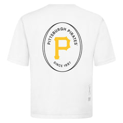 Pittsburgh Pirates Levelwear Signet Oversized Luxe Signature Knit T-Shirt - White - MLB on Sale