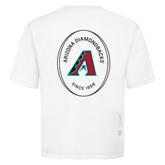 Arizona Diamondbacks Levelwear Signet Oversized Luxe Signature Knit T-Shirt - White - MLB Discount