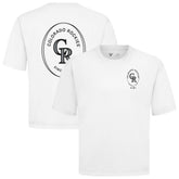 Colorado Rockies Levelwear Signet Oversized Luxe Signature Knit T-Shirt - White - MLB on Sale