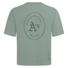 Athletics Levelwear Signet Oversized Luxe Signature Knit T-Shirt - Green - MLB Discount