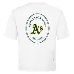 Athletics Levelwear Signet Oversized Luxe Signature Knit T-Shirt - White - MLB Lifestyle
