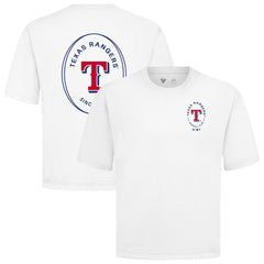 Texas Rangers Levelwear Signet Oversized Luxe Signature Knit T-Shirt - White - MLB Sale