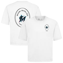 Miami Marlins Levelwear Signet Oversized Luxe Signature Knit T-Shirt - White - MLB Online