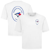 Toronto Blue Jays Levelwear Signet Oversized Luxe Signature Knit T-Shirt - White - MLB Lifestyle