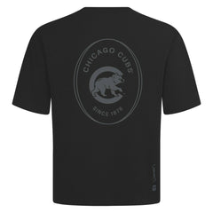 Chicago Cubs Levelwear Signet Oversized Luxe Signature Knit T-Shirt - Black - MLB Discount