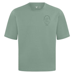 Cleveland Guardians Levelwear Signet Oversized Luxe Signature Knit T-Shirt - Green - MLB on Sale