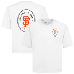 San Francisco Giants Levelwear Register Oversized Luxe Signature Knit T-Shirt - White - MLB on Sale