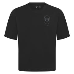 Minnesota Twins Levelwear Register Oversized Luxe Signature Knit T-Shirt - Black - MLB on Sale