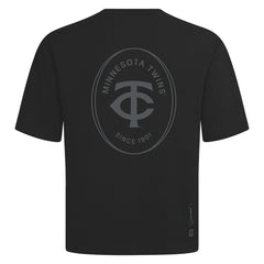 Minnesota Twins Levelwear Register Oversized Luxe Signature Knit T-Shirt - Black - MLB on Sale