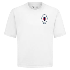 Minnesota Twins Levelwear Register Oversized Luxe Signature Knit T-Shirt - White - MLB Discount