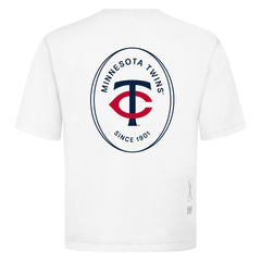 Minnesota Twins Levelwear Register Oversized Luxe Signature Knit T-Shirt - White - MLB Discount