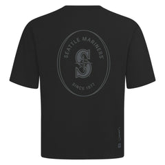 Seattle Mariners Levelwear Register Oversized Luxe Signature Knit T-Shirt - Black - MLB Discount