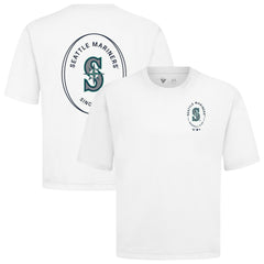 Seattle Mariners Levelwear Register Oversized Luxe Signature Knit T-Shirt - White - MLB Discount