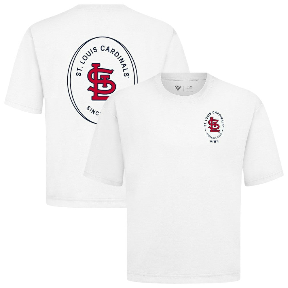 St. Louis Cardinals Levelwear Register Oversized Luxe Signature Knit T-Shirt - White - MLB on Sale