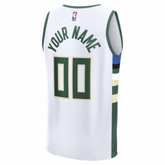 Milwaukee Bucks Fast Break Custom Jersey Association Edition White | Fanatics outlet