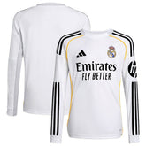 Real Madrid Youth 2025/26 Home Replica Long Sleeve Jersey White - Adidas