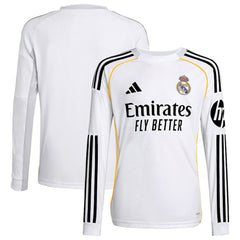 Real Madrid Youth 2025/26 Home Replica Long Sleeve Jersey White - Adidas