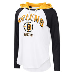 Boston Bruins G-III 4Her by Carl Banks Women's MVP Hooded Long-Sleeve T-Shirt - White - NHL 203109360