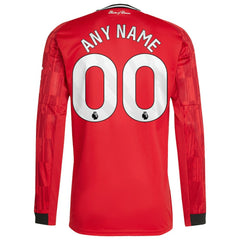 Manchester United Home 2025/26 Custom Replica Long Sleeve Jersey Red - Adidas