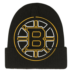 Boston Bruins Mitchell & Ness Youth Neon Line Lights Cuffed Knit Hat - Black - NHL 203109676