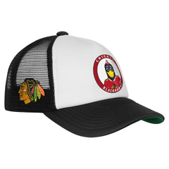 Chicago Blackhawks Mitchell & Ness Youth Mascot Adjustable Trucker Hat - White - NHL 203109688