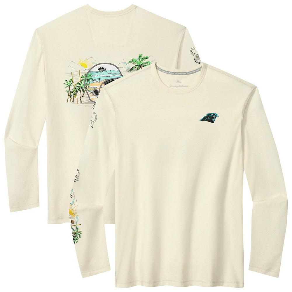 Carolina Panthers Oasis Endzone Lux Long Sleeve T-Shirt Cream