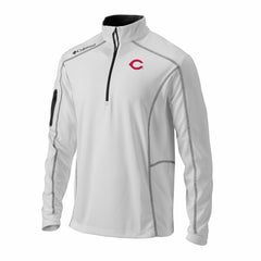 Cincinnati Reds Columbia Omni-Wick Shotgun Quarter-Zip Pullover - White - Columbia Discount