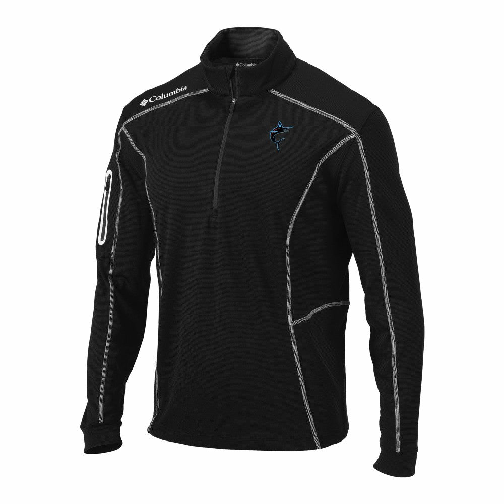 Miami Marlins Columbia Omni-Wick Shotgun Quarter-Zip Pullover - Black - Columbia Discount