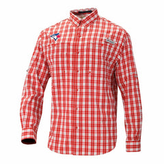 Toronto Blue Jays Columbia Super Tamiami Omni-Shade Long Sleeve Button-Down Shirt - Red - Columbia Sale